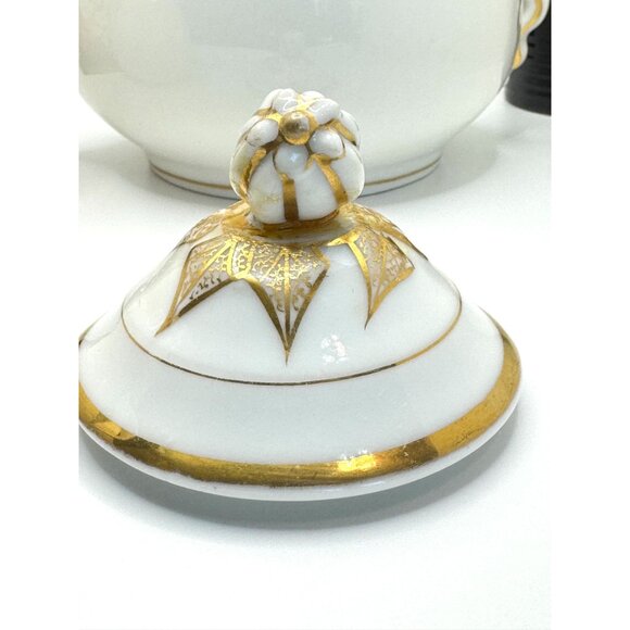 French H & C Haviland Limoges Teapot With Gold Accents - Picture 12 of 15